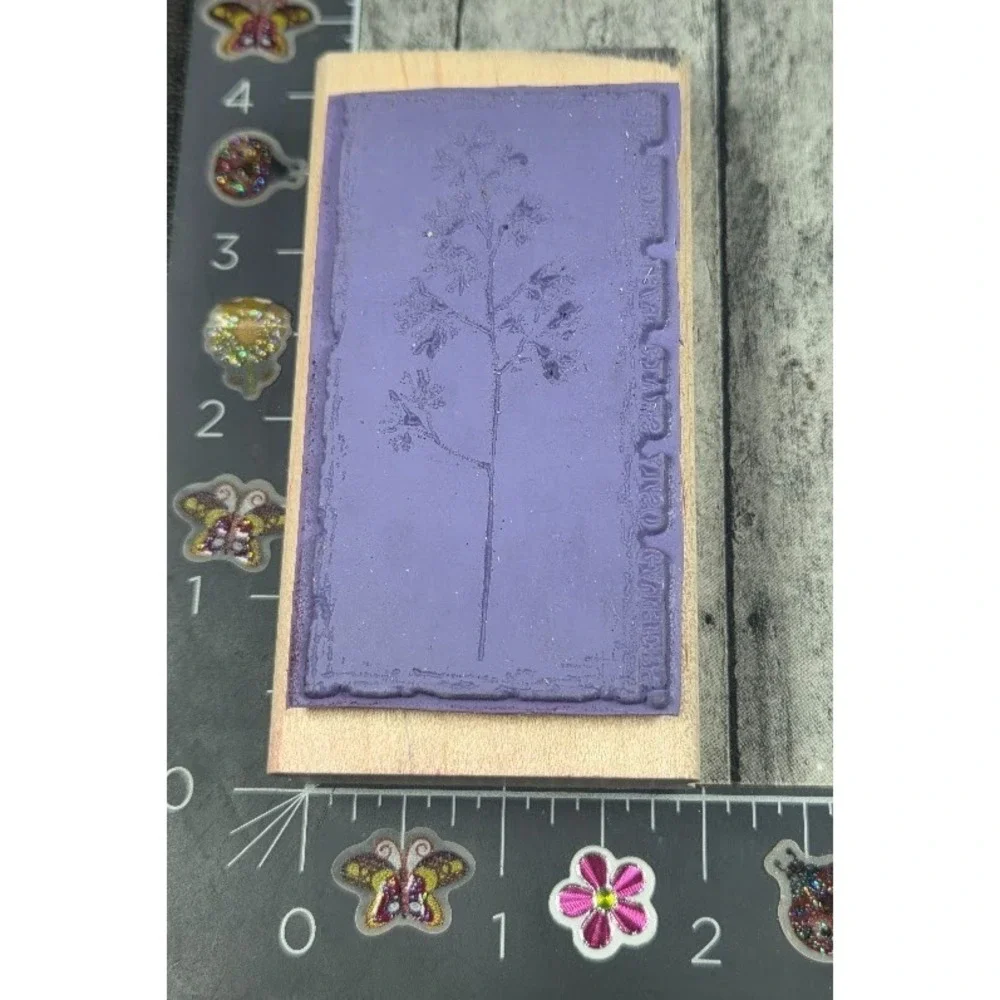 Stampin' Up! Heart That Gives Also Gathers Plant Flower Rubber Stamp Wood #F91